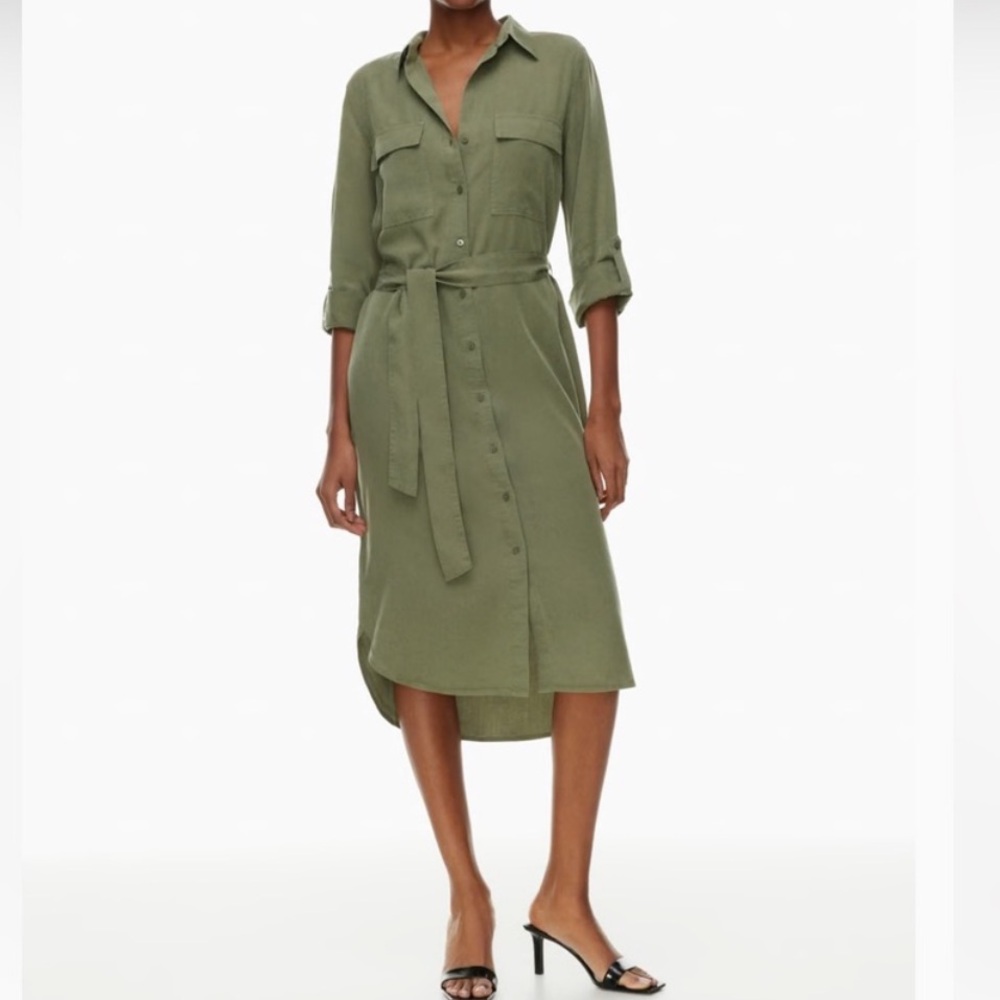 Aritzia Babaton Sage Green Midi Utility Dress
